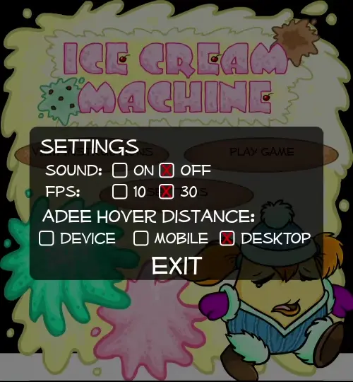 SETTINGS MENU